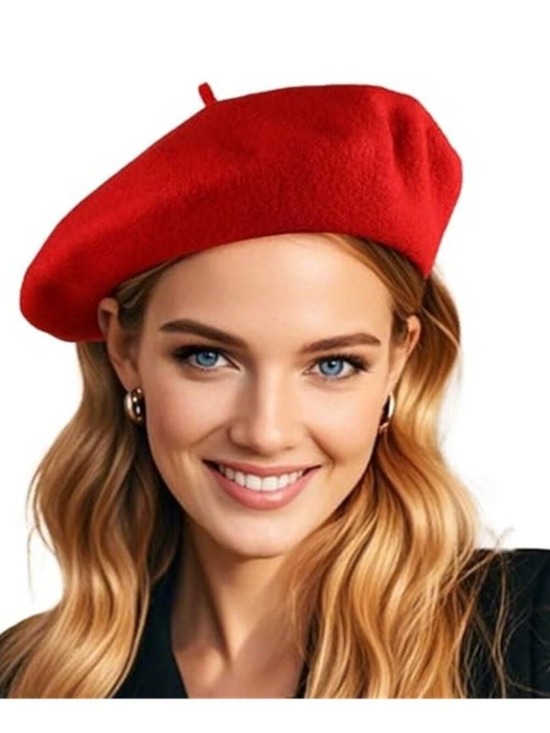 Accessories - French Wool Beret Hats Solid Color Classic Beanie Winter Red Cap Painter Berets